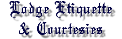 Masonic Etiquette