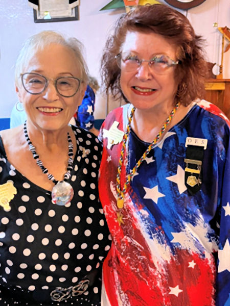 Kay Gilmor, Dist. Deputy Grand Matron of Dist. 1 & Carole McGee, Deputy Grand Matron Dist. 1, Section 9.