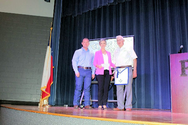 Garret Lyon, Lauren Day, School Counselor, recipient of School Honorarium & Jerome Elder